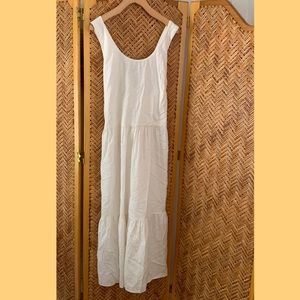 Tahari White Tiered Midi Dress